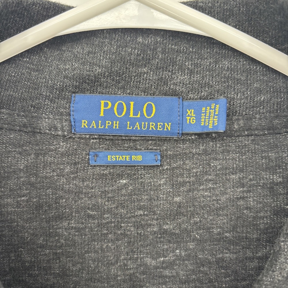 Polo Ralph Lauren Mens Estate Rib Quarter Zip Heather Black Gray Size XL - Picture 7 of 9